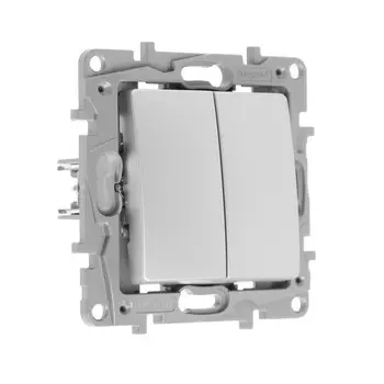 Выключатель Legrand Etika, 2-кл, авт.клеммы, 10AX, 250 В, Алюминий