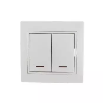 Выключатель LEZARD 701-0202-112 Mira, СП, 10А, 2 клавиши, цвет белый