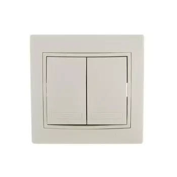 Выключатель LEZARD 701-0303-101 Mira, СП, 10А, 2 клавиши, цвет кремовый