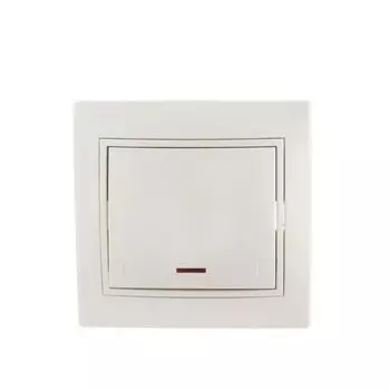 Выключатель LEZARD 701-3030-111 Mira, СП, 10А, 1 клавиша, цвет жемчужный/белый