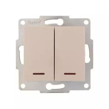 Выключатель LEZARD 707-0388-112 Karina, СП, 10А, 2 клавиши, цвет кремовый