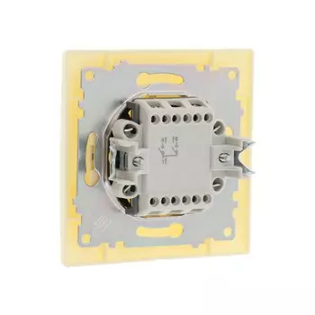 Выключатель Luazon Lighting «Антей», 10 А, 2 клавиши, скрытый монтаж, бежевый