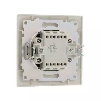 Выключатель Luazon Lighting «Антей», 10 А, 2 клавиши, скрытый монтаж, с подсветкой, серебристый