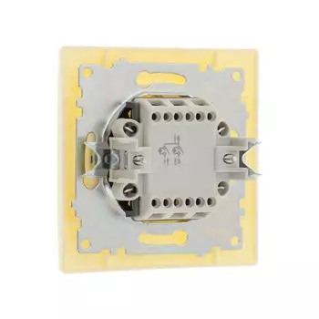 Выключатель Luazon Lighting «Антей», 10 А, 2 клавиши, скрытый монтаж, с подсветкой, бежевый