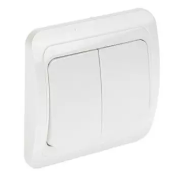 Выключатель Luazon Lighting «ЕКБ», 10 А, 2 клавиши, белый