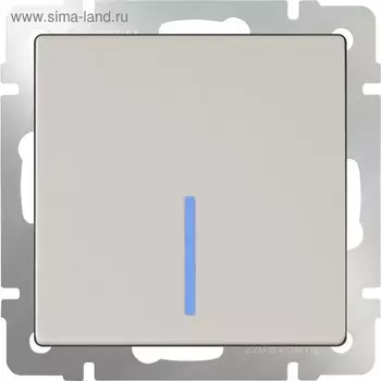 Выключатель одноклавишный с подсветкой WL03-SW-1G-LED, цвет слоновая кость
