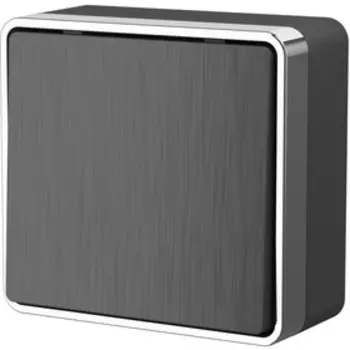 Выключатель одноклавишный WL15-01-01, цвет графит рифленый