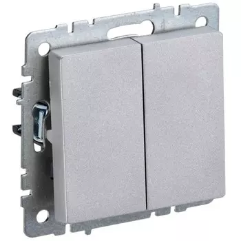 Выключатель проходной 2-кл. СП BRITE ВС10-2-6-БрА 10А алюм. IEK BR-V22-0-10-K47
