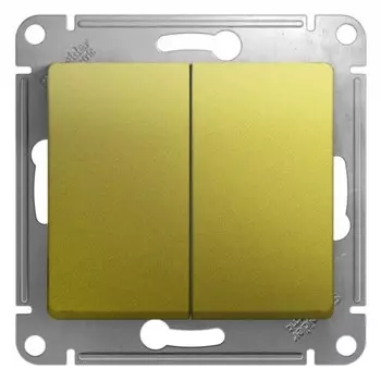 Выключатель SchE GSL001051 Glossa, СП, 10А, 2 клавиши, цвет фисташковый
