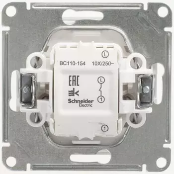 Выключатель SchE VS110-154-1-86 W59, СП, 10А, 1 клавиша, цвет белый