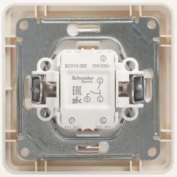 Выключатель SchE VS510-252-28 W59, СП, 10А, 2 клавиши, слоновья кость