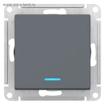 Выключатель SE ATLASDESIGN, 10 А, 1 клавиша, с подсветкой, сх.1а, механизм, цвет грифель