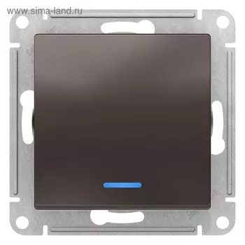Выключатель SE ATLASDESIGN, 10 А, 1 клавиша, с подсветкой, сх.1а, механизм, цвет мокко