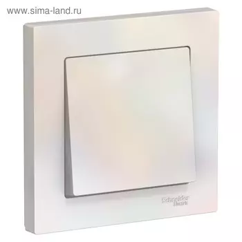 Выключатель SE ATLASDESIGN, 10 А, 1 клавиша, в сборе, сх.1, цвет жемчуг