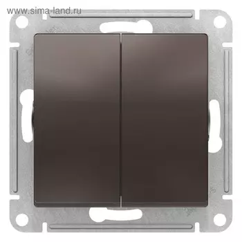Выключатель SE ATLASDESIGN, 10 А, 2 клавиши, сх.5, механизм, цвет мокко