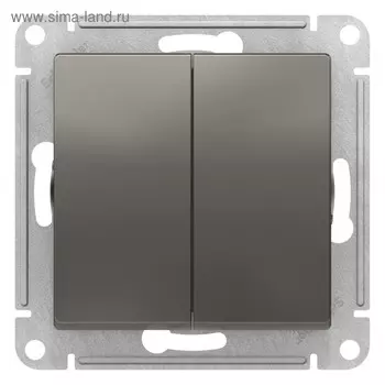 Выключатель SE ATLASDESIGN, 10 А, 2 клавиши, сх.5, механизм, цвет сталь