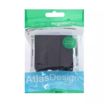 Выключатель SE ATLASDESIGN, 10 А, 3 клавиши, IP20, механизм, скрытый, цвет карбон, ATN001031