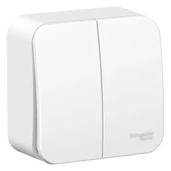 Выключатель SE Blanca, 6 А, 2 клавиши, IP20, накладной, белый, BLNVA065011