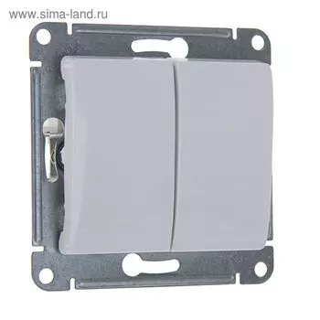 Выключатель SE Glossa, 10 А, 2 клавиши, IP20, скрытый, белый, GSL000151