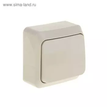 Выключатель SE "Этюд", 10 А, 1 клавиша, IP20, накладной, кремовый, BA10-001K