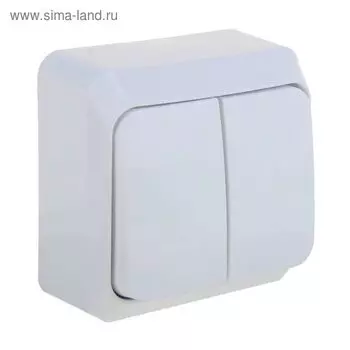Выключатель SE "Этюд", 10 А, 2 клавиши, IP20, накладной, белый, BA10-002B
