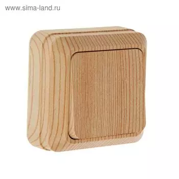 Выключатель UNIVersal "Олимп", 10 А, 1 клавиша, наружный, цвет сосна