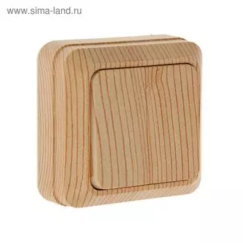 Выключатель UNIVersal "Олимп", 10 А, 2 клавиши, наружный, цвет сосна