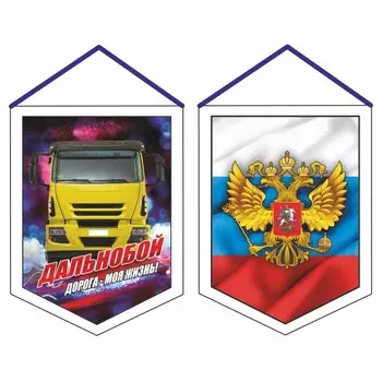 Вымпел "Герб Россия", вид №3, 100 х 140 мм, двусторонний