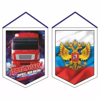 Вымпел "Герб Россия", вид №4, 100 х 140 мм, двусторонний
