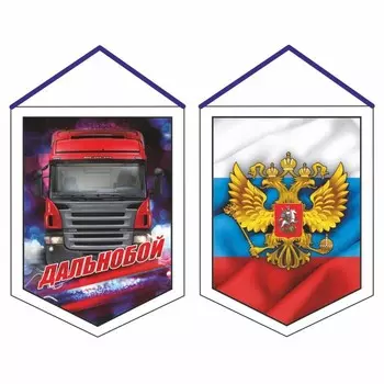 Вымпел "Герб Россия", вид №8, 100 х 140 мм, двусторонний