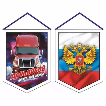 Вымпел "Герб Россия", вид №9, 100 х 140 мм, двусторонний