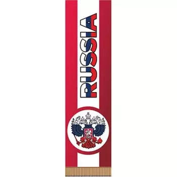 Вымпел прямоугольный, SKYWAY, РОССИЯ, фон красный, 200х55мм, цветной