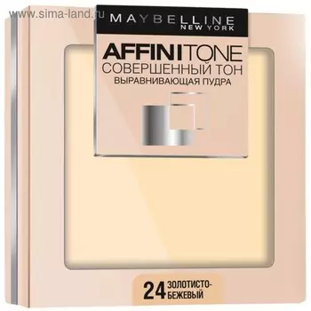 Выравнивающая компактная пудра Maybelline Affinitone 24h, тон 24, золотисто-бежевый