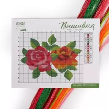Вышивка крестиком «Цветы», 20х25 см