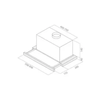 Вытяжка Elica ELITE 14 LUX BL/A/60, встраиваемая, 650 м3/ч, 3 скорости, 60 см, чёрная