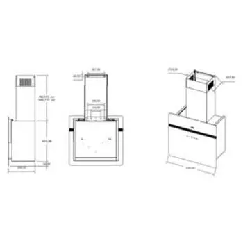 Вытяжка Körting KHC 69131 GXW, вертикальная, 950 м3/ч, 5 скоростей, 60 см, бело-серебристая