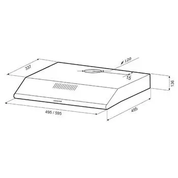 Вытяжка KRONA OLIVIA 500 INOX PB, плоская, 390 м3/ч, 3 скорости, 50 см, серебристая