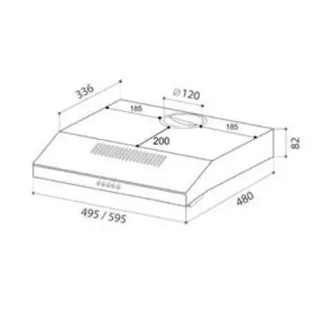 Вытяжка LEX S 600 INOX, плоская, 440 м3/ч, 3 скорости, 60 см, серебристая