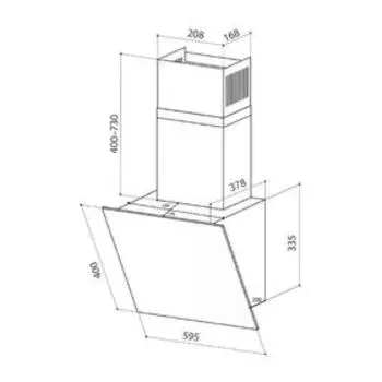 Вытяжка Lex TOUCH 600 IVORY LIGHT, наклонная, 1050 м3/ч, 3 скорости, 60 см, светло-бежевая