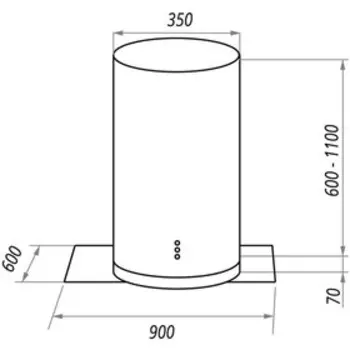 Вытяжка MAUNFELD Berta 90, островная, 1270 м3/ч, 3 скорости, 90 см, серебристая