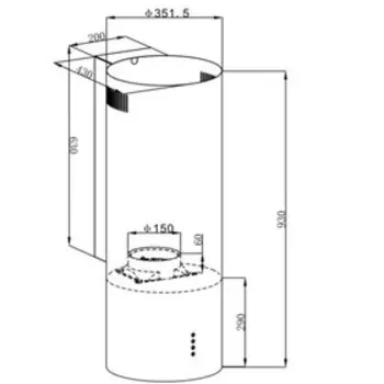 Вытяжка Maunfeld Lee Wall 35, настенная, 1050 м3/ч, 3 скорости, 35 см, белая