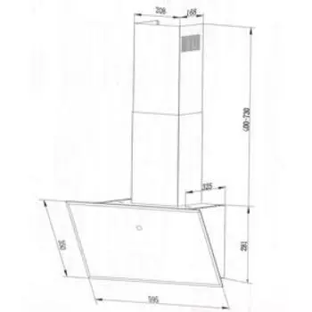 Вытяжка Maunfeld Topaz 60 Glass Black, каминная, 500 м3/ч, 3 скорости, 60 см, черное стекло