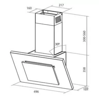 Вытяжка Maunfeld TOWER (С) 500 мм, бежевый/бежевое стекло