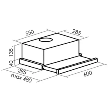 Вытяжка MBS ARALIA 260 INOX, встраиваемая, 650 м3/ч, 2 скорости, 60 см, серебристая