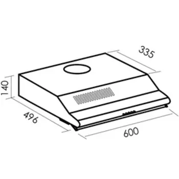 Вытяжка MBS CROCUS 160 IVORY, плоская, 400 м3/ч, 3 скорости, 60 см, бежевая
