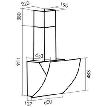 Вытяжка MBS FREESIA 160 GLASS BLACK, наклонная, 1030 м3/ч, 3 скорости, 60 см, чёрная