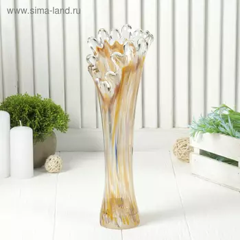 ваза "Коралл" h 280 мм. (в стеклокрошку) Ж/О/К