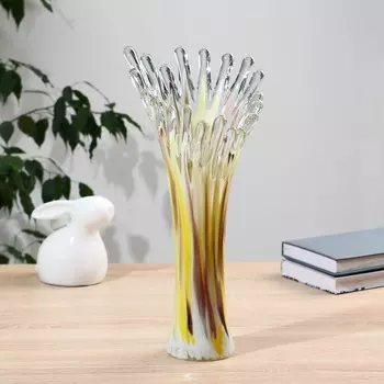 ваза "Коралл" h 340 мм. (в стеклокрошку) Ж/О/К, МИКС