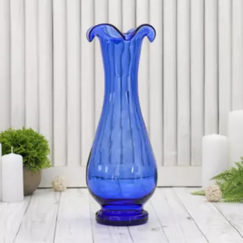 ваза С-56 h 300 мм. из синего стекла (без декора)