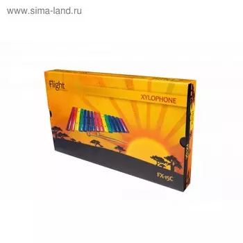Ксилофон FLIGHT FX-15С (15 нот), разноцветный, 2 палочки